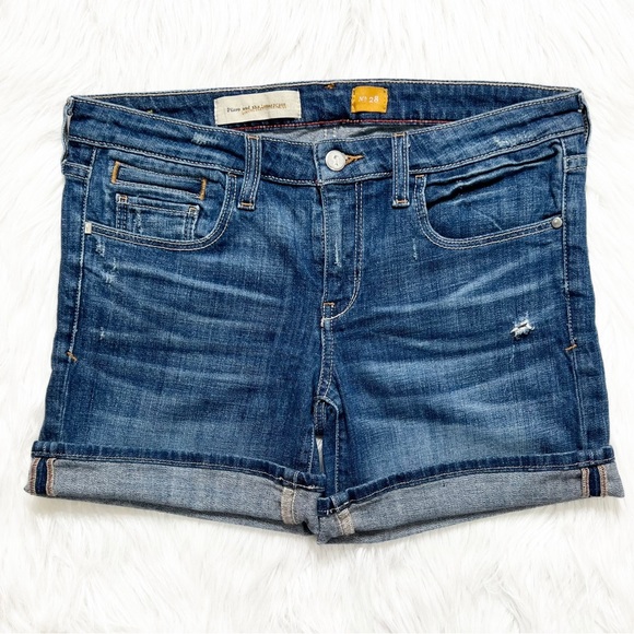 Anthropologie Distressed Medium Wash Jean Shorts - Picture 2 of 7